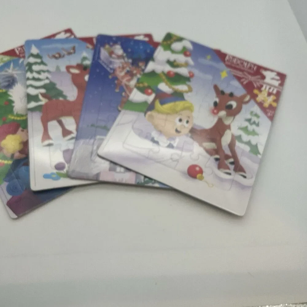 Rudolph Red-Nosed Reindeer 24 Piece Tray Puzzles Lot of 4 Sealed Ages 3+